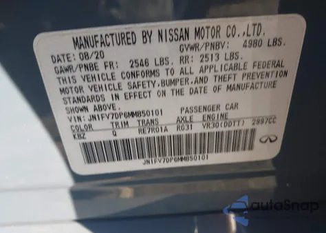 2021 Infiniti Q50 Red Sport 400 from USA, damaged, VIN JN1FV7DP6MM850101